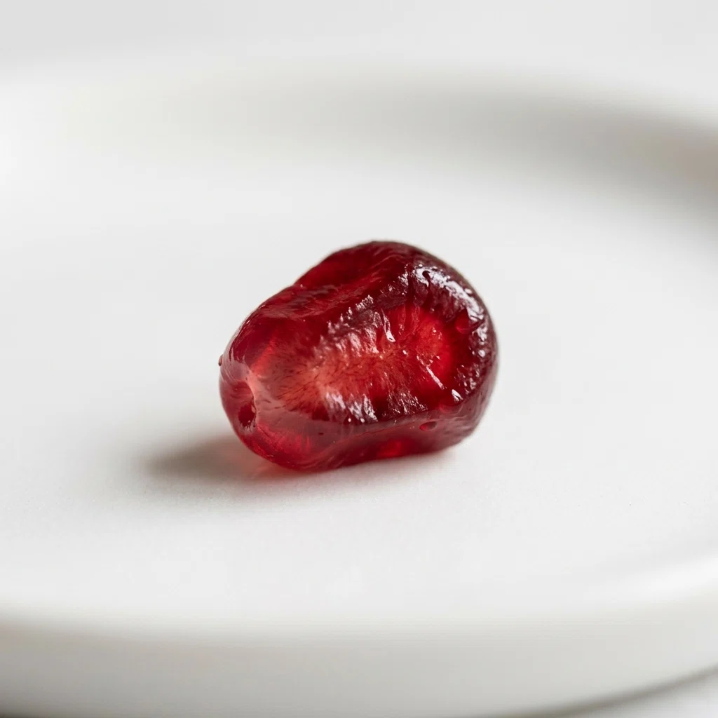 Close-up of pomegranate seed - natural antioxidant ingredient in men's wellness supplement